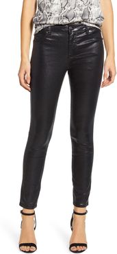 Shimmer Coated High Waist Ankle Skinny Jeans