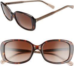 53mm Gradient Rectangular Sunglasses - Dark Tortoise/ Brown Grad