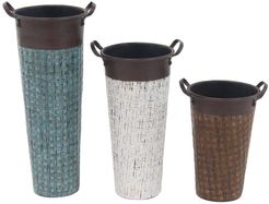 Willow Row Multi Traditional Woven Iron Flower Pot - Set of 3 at Nordstrom Rack