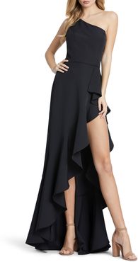 One-Shoulder Ruffle Gown