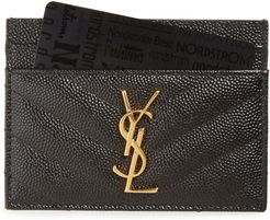 Monogram Quilted Leather Credit Card Case - Black