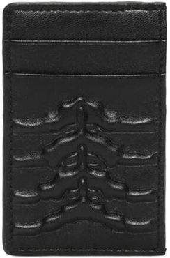 Rib Cage Leather Card Holder - Black