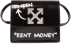 Mini Jitney 0.7 Rent Money Leather Crossbody Bag - Black