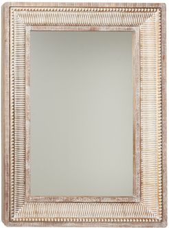 Willow Row Farmhouse Style Large Rectangular Whitewashed Wood And Gold Metal Wall Mirror - 31" x 43 at Nordstrom Rack
