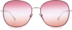 59mm Gradient Round Sunglasses - Cherry/ Violet Shade Brown