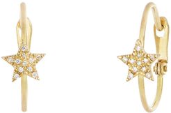 Bony Levy 18K Gold Petite Diamond Star Huggie Earrings - 0.15 ctw at Nordstrom Rack