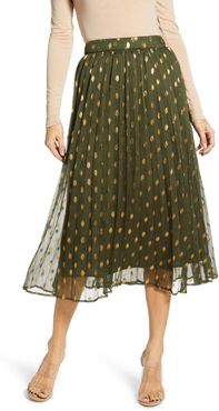 Polka Dot Pleated Skirt