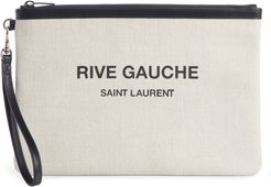 Rive Gauche Canvas Pouch - White