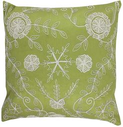 DIVINE HOME Lime Green Dori Embroidered Throw Pillow - 18"x18" at Nordstrom Rack