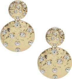 Double Crystal Coin Earrings