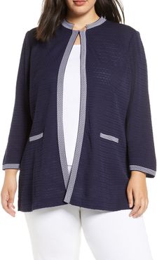 Plus Size Women's Ming Wang Jacquard Knit Jacket