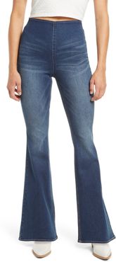 High Waist Flare Pull-On Jeans