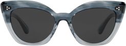 Laiya 55mm Butterfly Sunglasses - Blue Dusk/ Grey