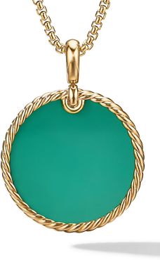 Large 18K Gold Cable Disc Amulet