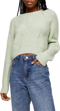 TOPSHOP Swirl Crop Sweater at Nordstrom Rack