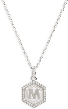 Hexagon Initial Pendant Necklace
