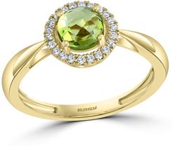 Effy 14K Yellow Gold Diamond & Peridot Ring - Size 7 at Nordstrom Rack