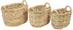 Willow Row Large Handmade Oval Water Hyacinth Wicker Storage Baskets - Set of 3 at Nordstrom Rack