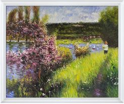 Overstock Art The Seine at Chatou - Framed Oil Reproduction of an Original Painting by Pierre-Auguste Renoir at Nordstrom Rack