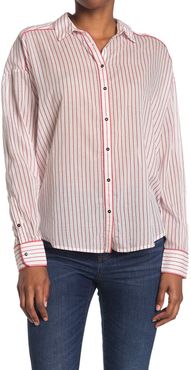 Scotch & Soda Boxy Fit Allover Stripe Button Down at Nordstrom Rack