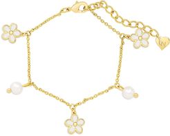 Girl's Lily Nily Flower & Pearl Charm Bracelet