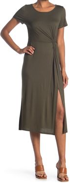 WEST KEI Short Sleeve Twist Front Slit Jersey Midi Dress at Nordstrom Rack