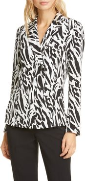 Diane von Furstenberg Courtney Animal Print Long Sleeve Silk Blouse at Nordstrom Rack