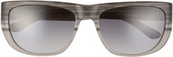 Mundro 54mm Flat Top Polarized Sunglasses - Matte Grey