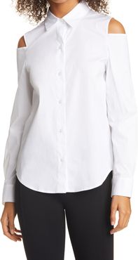Cold Shoulder Button-Up Shirt
