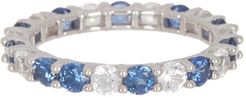 Suzy Levian Sterling Silver Round Sapphire & Diamond Accent Band at Nordstrom Rack