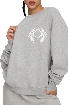 Oversize Zodiac Crewneck Graphic Sweatshirt