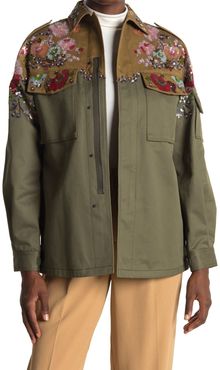 Valentino Sequin Embroidered Floral Colorblock Jacket at Nordstrom Rack