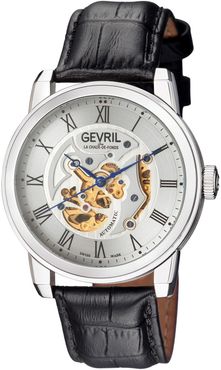 Gevril Men's Vanderbilt Croc Embossed Leather Watch, 47mm at Nordstrom Rack