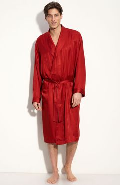 Herringbone Stripe Silk Robe