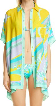 Print Cover-Up Shirt