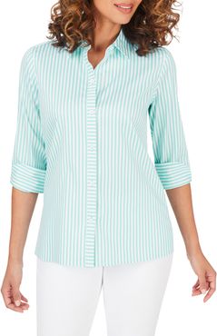 Morgan Stripe Non-Iron Button-Up Cotton Blend Shirt