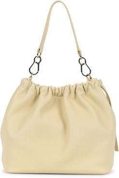 Maxi Leather Tote - Ivory