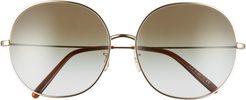 58mm Gradient Polarized Round Sunglasses - Gold/ Olive Gradient