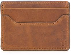 Logan Leather Money Clip Card Case - Brown