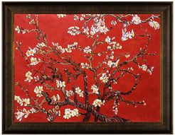 Overstock Art Branches of an Almond Tree in Blossom, Ruby Red with Veine D'Or Bronze Scoop Frame at Nordstrom Rack