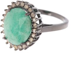 ADORNIA Floral Halo Light Emerald Diamond Halo Ring at Nordstrom Rack