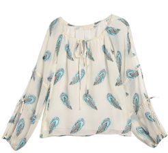 Ramy Brook Paulette Patterned Silk Blend Blouse at Nordstrom Rack