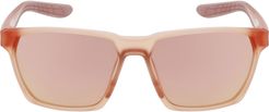 Maverick 55mm Rectangular Sunglasses - Matte Washed Coral / Brown