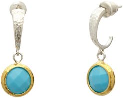 Gurhan Small Hoop Earring With Checkerboard Cut Turquoise at Nordstrom Rack