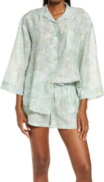 Louis Mint Cotton & Silk Short Pajamas
