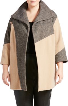 Plus Size Women's Pari Passu Colorblock Coat