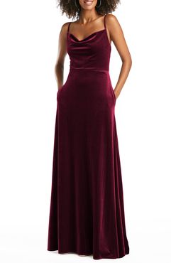 Cowl Neck Velvet Gown