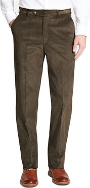 Flat Front Classic Fit Corduroy Trousers