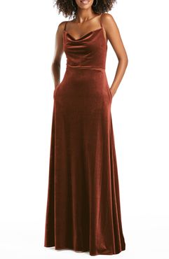 Cowl Neck Velvet Gown