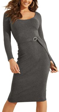 Kym Belted Long Sleeve Sweater Dress